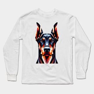 Geometric Doberman: Angular Canine Art Piece Long Sleeve T-Shirt